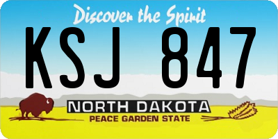 ND license plate KSJ847