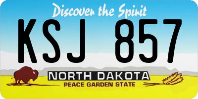 ND license plate KSJ857