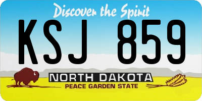 ND license plate KSJ859