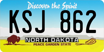 ND license plate KSJ862