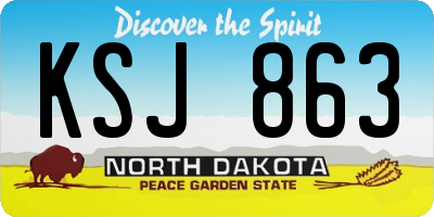 ND license plate KSJ863
