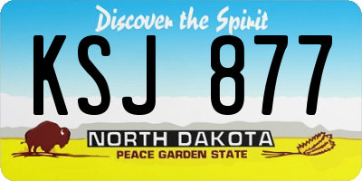 ND license plate KSJ877