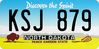 ND license plate KSJ879