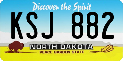 ND license plate KSJ882