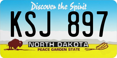 ND license plate KSJ897