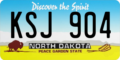 ND license plate KSJ904