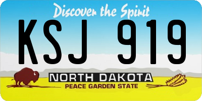 ND license plate KSJ919