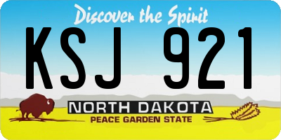 ND license plate KSJ921