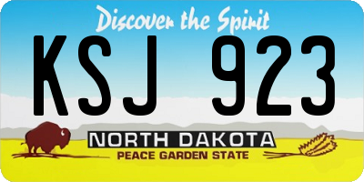 ND license plate KSJ923