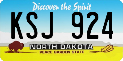 ND license plate KSJ924