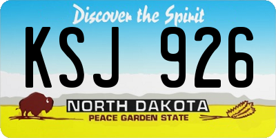 ND license plate KSJ926