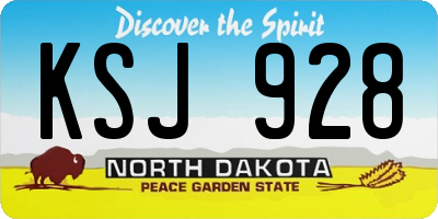 ND license plate KSJ928