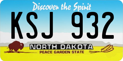 ND license plate KSJ932