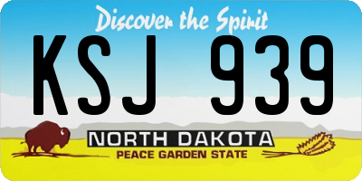 ND license plate KSJ939