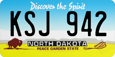 ND license plate KSJ942