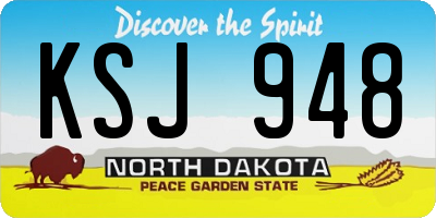 ND license plate KSJ948