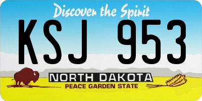 ND license plate KSJ953