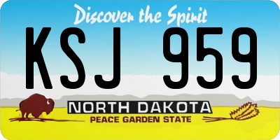 ND license plate KSJ959