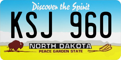 ND license plate KSJ960