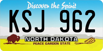 ND license plate KSJ962
