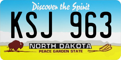 ND license plate KSJ963