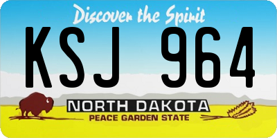 ND license plate KSJ964