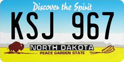 ND license plate KSJ967