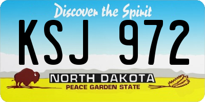 ND license plate KSJ972