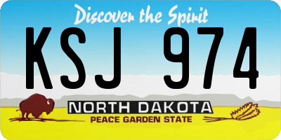 ND license plate KSJ974