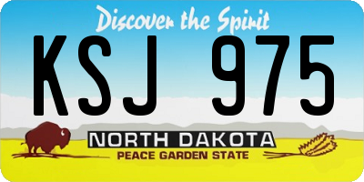 ND license plate KSJ975