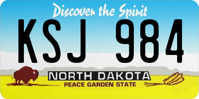 ND license plate KSJ984