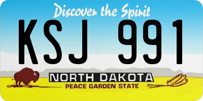 ND license plate KSJ991