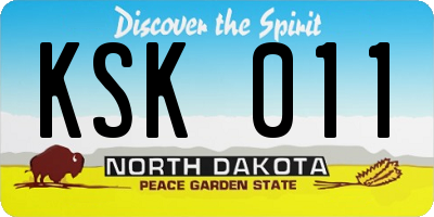 ND license plate KSK011