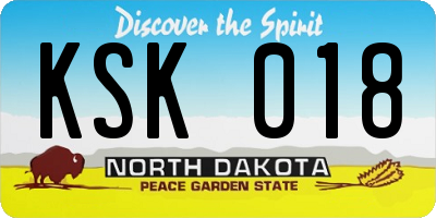 ND license plate KSK018