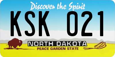 ND license plate KSK021