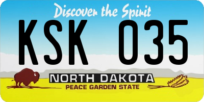 ND license plate KSK035