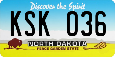 ND license plate KSK036