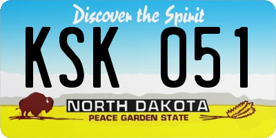 ND license plate KSK051