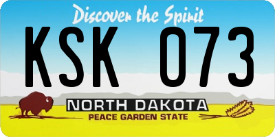 ND license plate KSK073