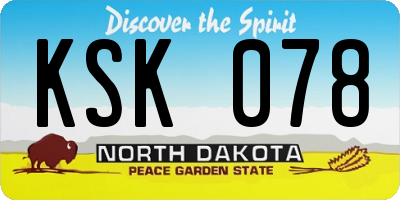 ND license plate KSK078