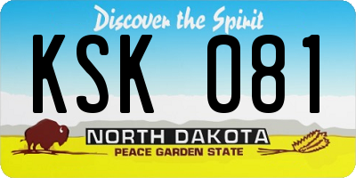 ND license plate KSK081
