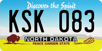 ND license plate KSK083