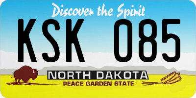 ND license plate KSK085