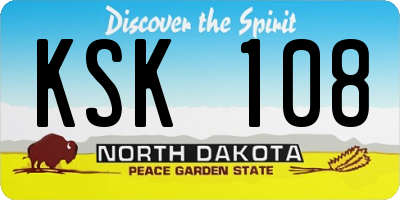 ND license plate KSK108