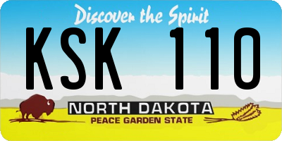 ND license plate KSK110