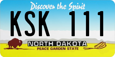 ND license plate KSK111
