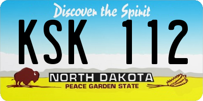 ND license plate KSK112