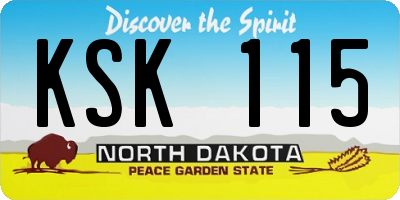 ND license plate KSK115