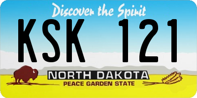 ND license plate KSK121