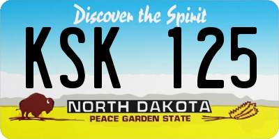 ND license plate KSK125